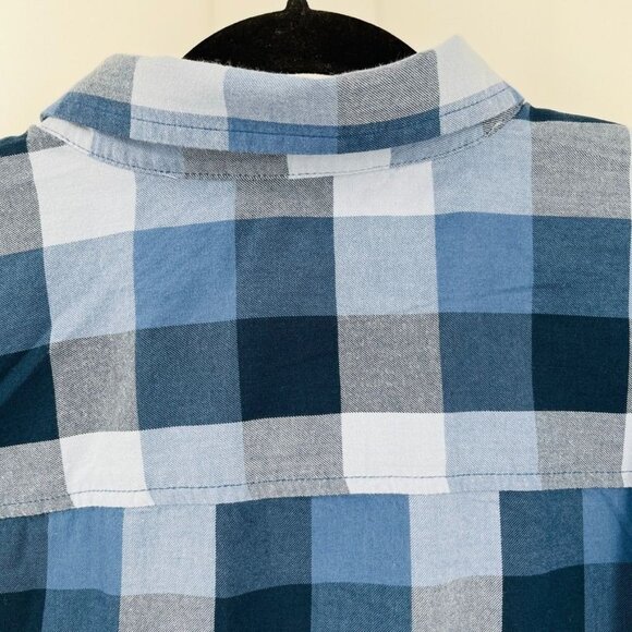 Columbia Mens Blue Plaid Shirt Button Down Size L Long Sleeve - Picture 8 of 12